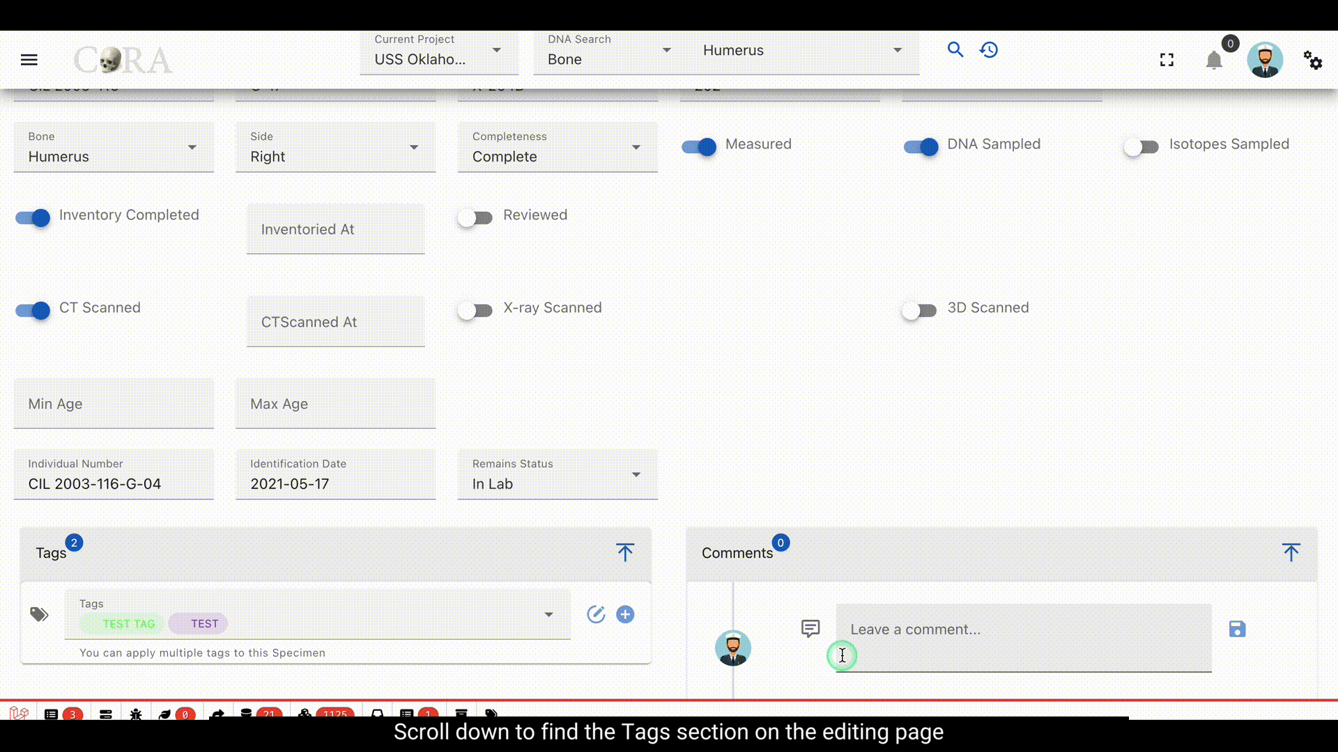 create new tag via dna