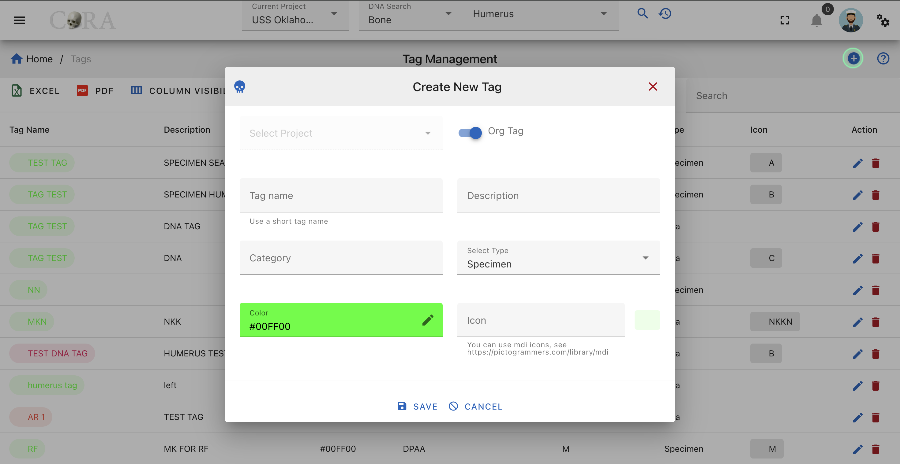 create tag