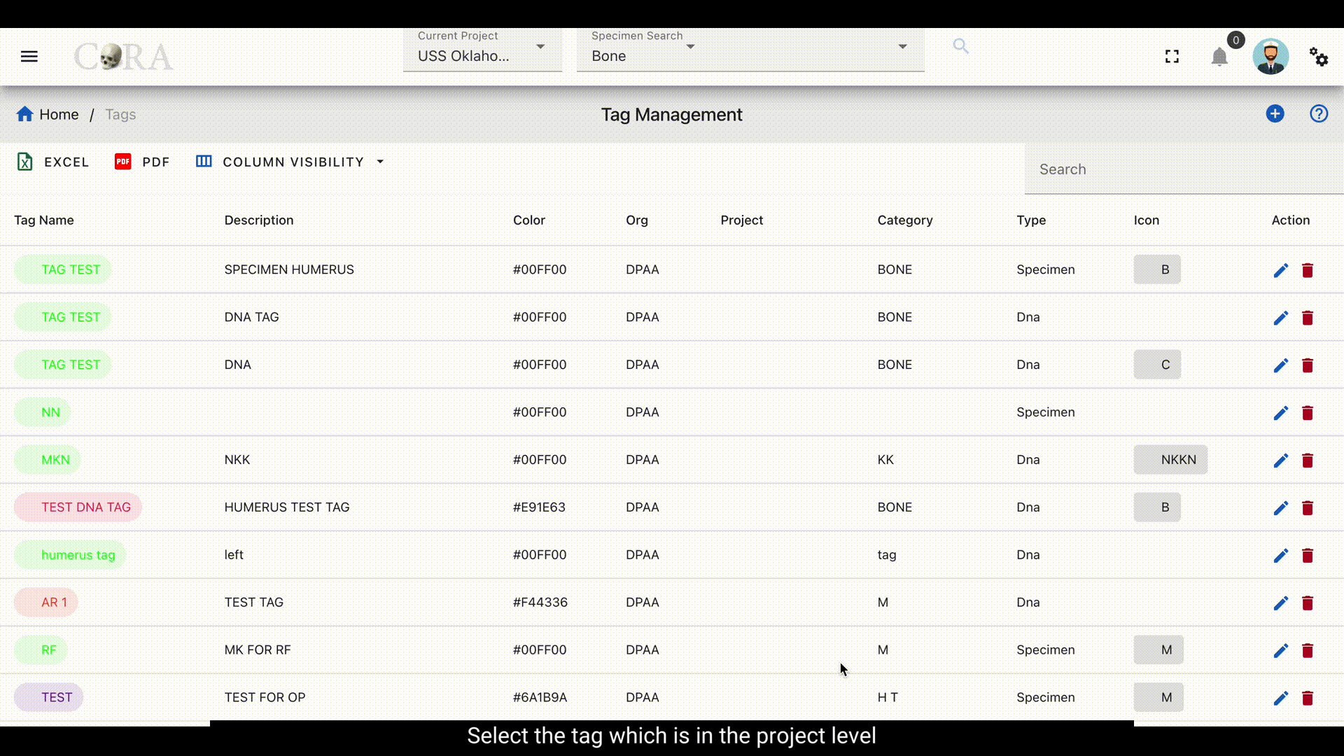promote tag from project to org level