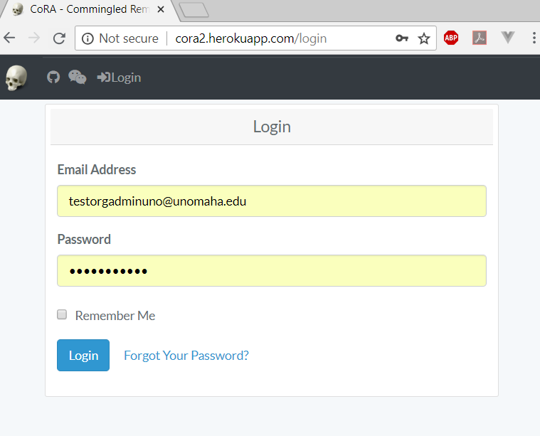Login as Org Administrator
